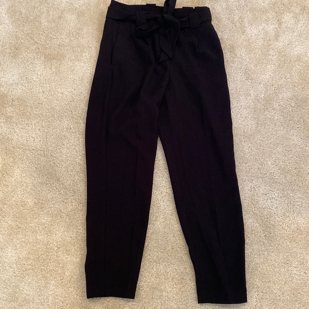 Express black tie waist ankle pants